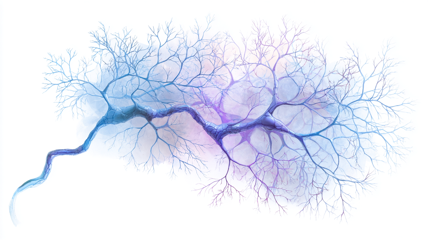 Brain pathways in illustrative style